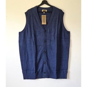 The Foundry Big & Tall Knit Mens Sweater Vest Size 2XLT Grandpa Academia Preppy